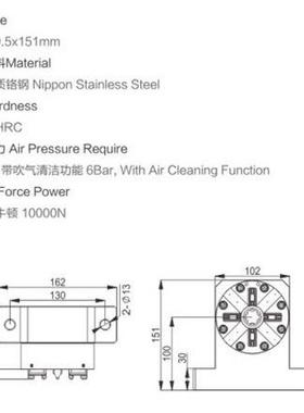 直销ER定OWA曲头D010气动卡夹盘CNHR-05009C铜公快速位精密具卡盘