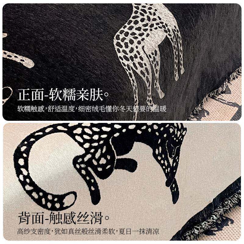 高级感尘轻奢沙盖发巾正反两黑色耐脏防滑用沙发布盖布一片式SXWJ