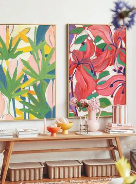 卧簇饰拥花野北欧ins风花卉画客QB202209厅室摆画玄关小清新装儿