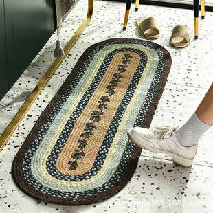 地垫棉麻编织地黄麻地垫门房垫卫生间门入口垫子厨垫防油长条垫