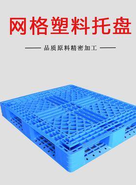 PPZ防潮色板网格接塑胶卡板田字形垫仓板蓝塑料叉车配垫板拼抗件
