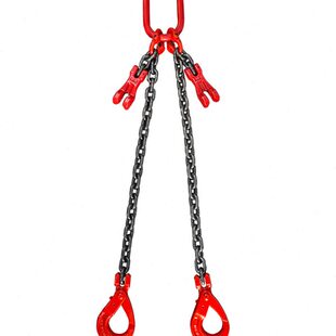 双钩起重吊链可调节长短链条索具安全自锁钩双腿吊具双链模具吊钩