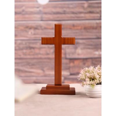 橡木色实木十字架摆件教会用品家用摆件装饰物品小礼物品