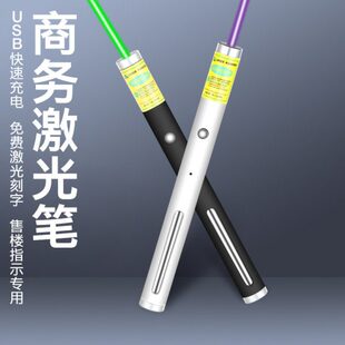 初起点激光笔蓝紫光沙盘射笔激光手电usb教鞭绿光远射激光灯指示
