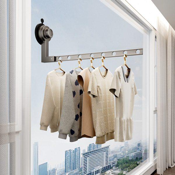 阳台窗框吸在玻璃上的吸盘折叠晾衣架卫生间晒衣神器便携式免打孔,收纳整理,壁挂晾晒架/网,淘宝优惠券,粉丝福利购,淘宝优惠卷