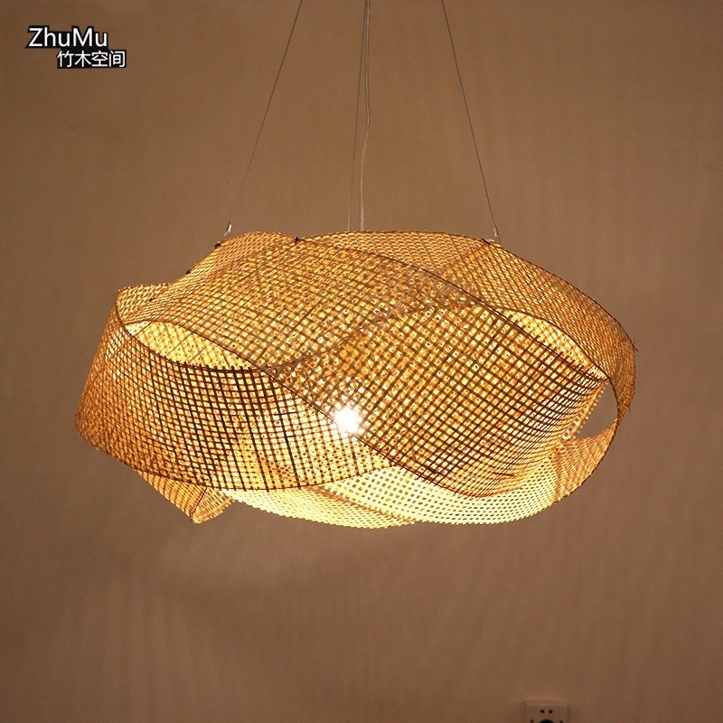 中式竹编灯东f南亚民宿客栈餐厅装饰灯具禅意火锅店茶室侘寂风吊