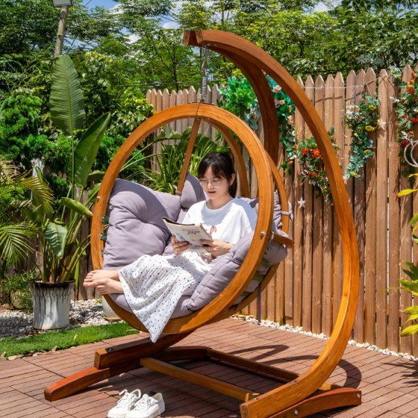 秋千吊篮户外庭院花园别墅阳台实木网红投椅室外露天露台休闲秋千,住宅家具,户外秋千,淘宝优惠券,粉丝福利购,淘宝优惠卷