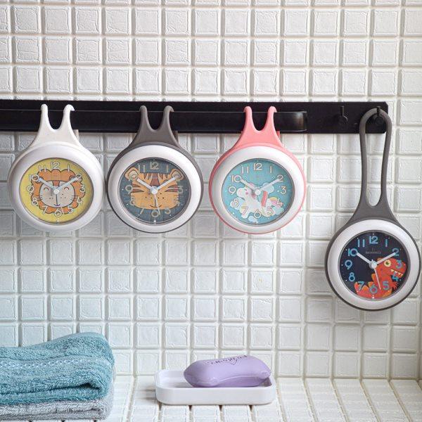 浴室防水挂钟儿童卡通迷你小挂钟厨房免打孔吸盘时钟家用静音钟表,家居饰品,挂钟,淘宝优惠券,粉丝福利购,淘宝优惠卷