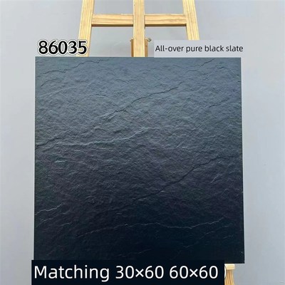 黑色全石砖600X600商v场哑光防滑地砖工程仿古风格砂岩地砖