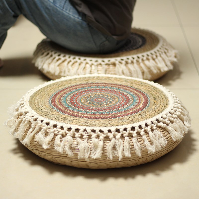 草编榻榻米蒲团坐垫草墩禅修垫拜B佛地垫跪垫家用冥想地上打座专