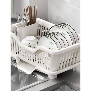 厨房沥水架淋水塑料碗碟放洗碗溧水碗架家用置物漏水篮放碗盆单层