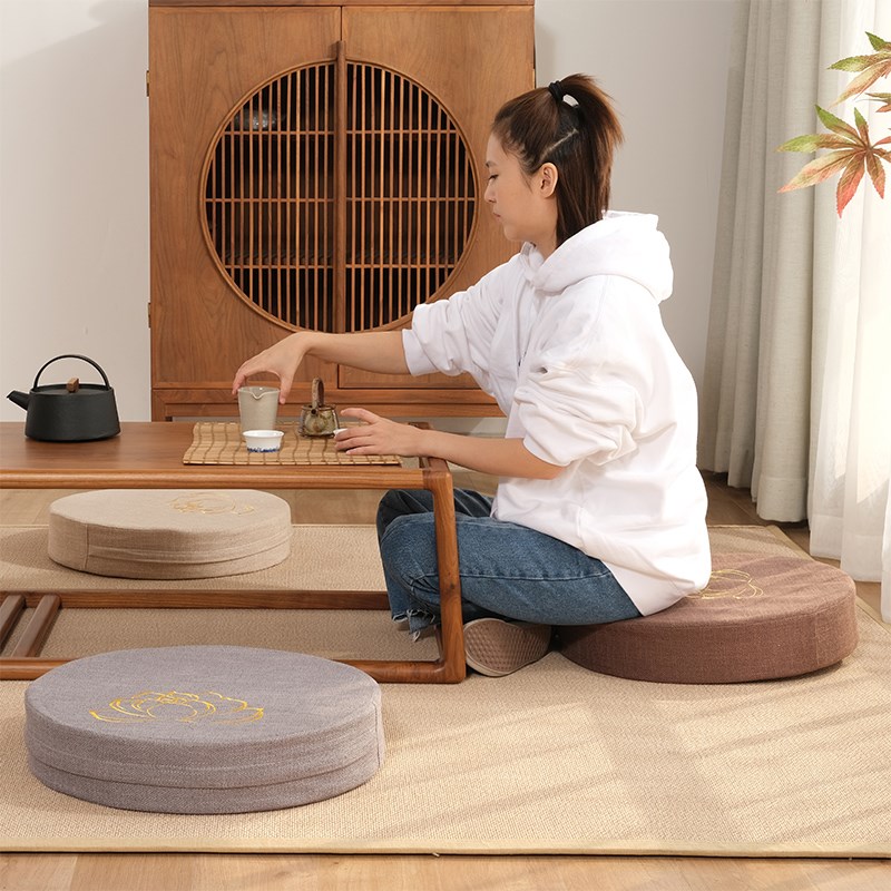 布艺蒲团c可拆洗日式坐垫榻榻米阳台飘窗地上坐墩拜佛禅修垫打坐