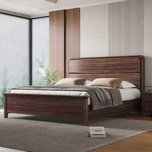 乌金木实木床小户型省空间简约现代主卧2023年新款高端大气双人床