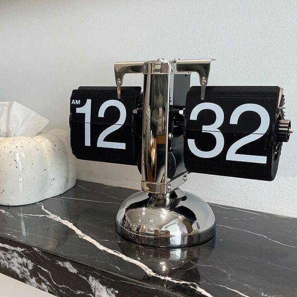 品艺复古翻页钟机械欧式网红自动翻页客厅装饰摆件桌面时钟座钟,家居饰品,座钟,淘宝优惠券,粉丝福利购,淘宝优惠卷