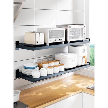 厨房置物架壁挂式微波炉烤箱厨房置物架加宽挂壁卫生间储物层架