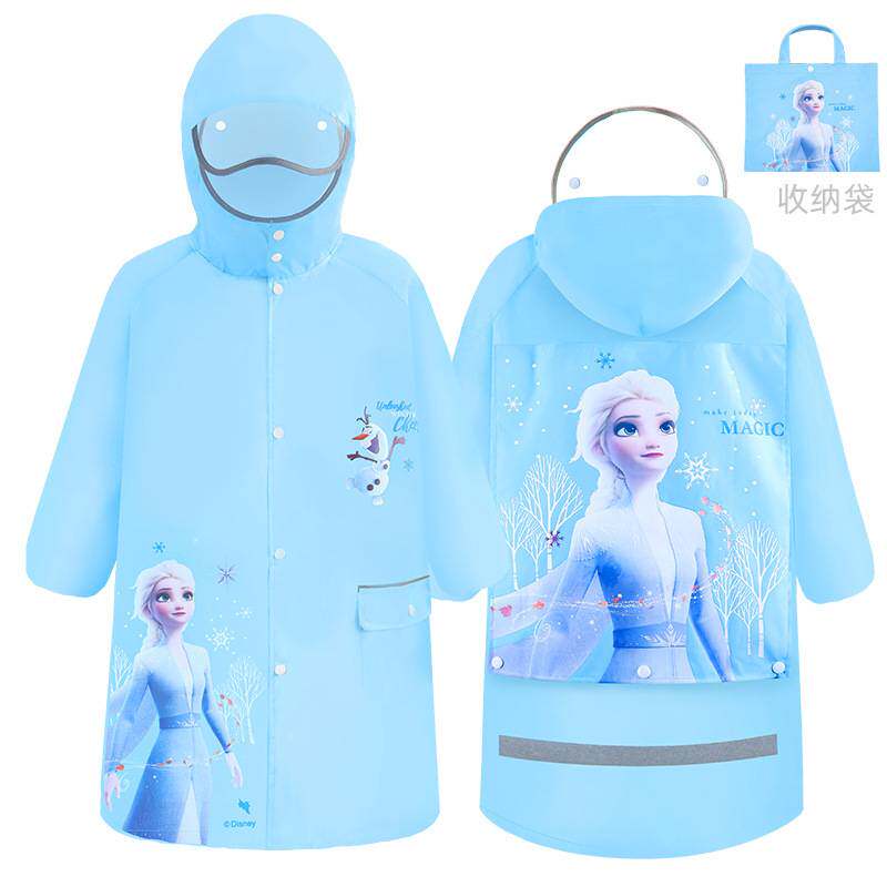 冰雪奇缘儿童雨衣女童小学生加厚长全身防水幼儿园艾莎书包位雨披