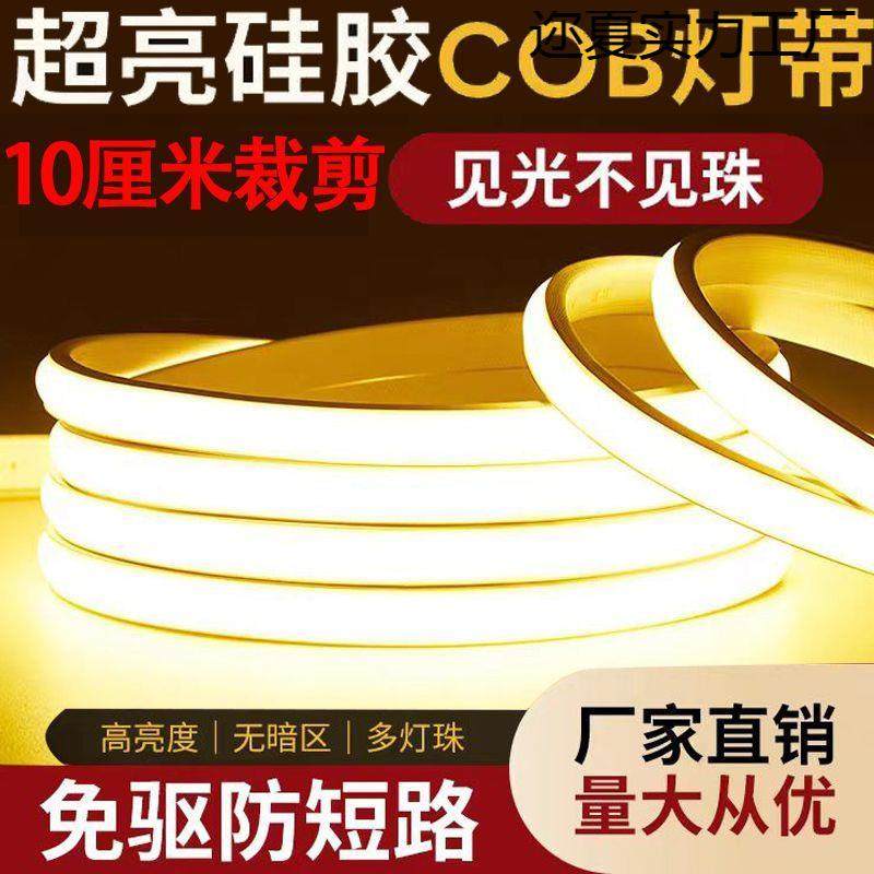 自粘灯带超亮高压户外防水家用客厅吊顶吊顶工程软灯条装饰品可调