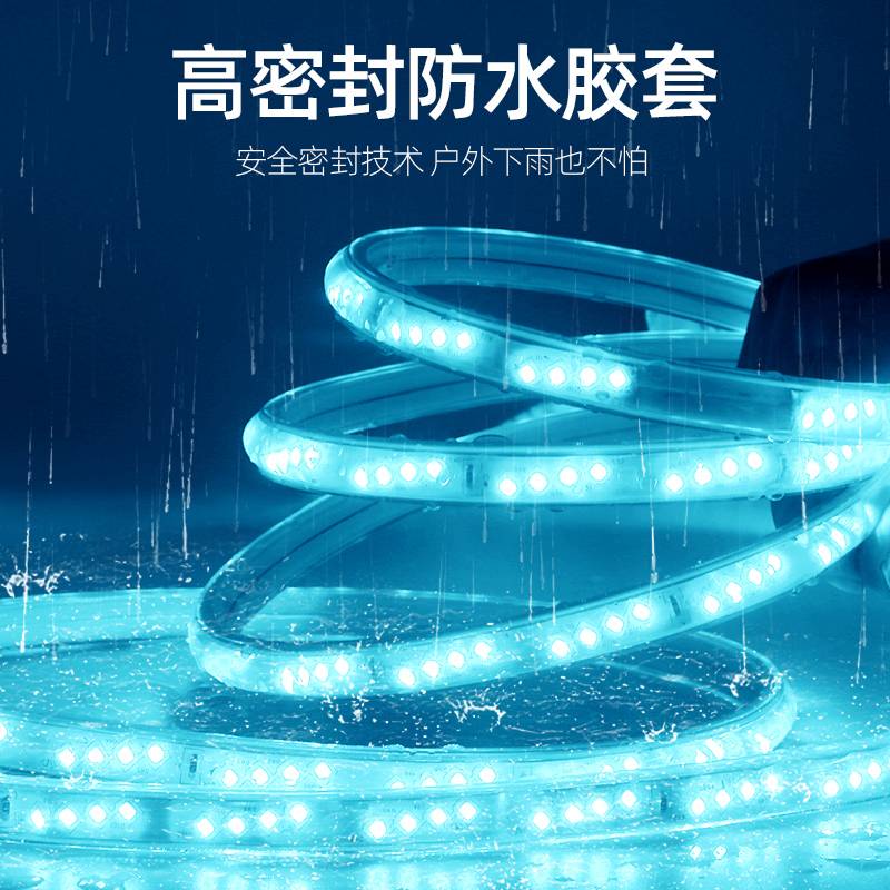 ?led冰蓝色灯带氛围客厅户外防水灯带ktv霓虹室外柔性四排超亮灯