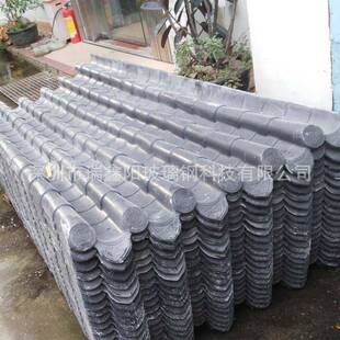 室外公园长廊古风建筑屋面装饰屋檐仿古琉璃瓦玻璃钢仿古瓦抗老化