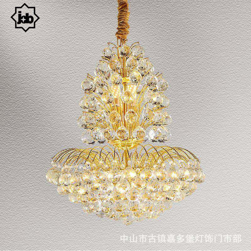 欧式水晶吊灯奢华客厅灯圆形水晶灯LED简欧餐厅灯饰大气卧室灯具