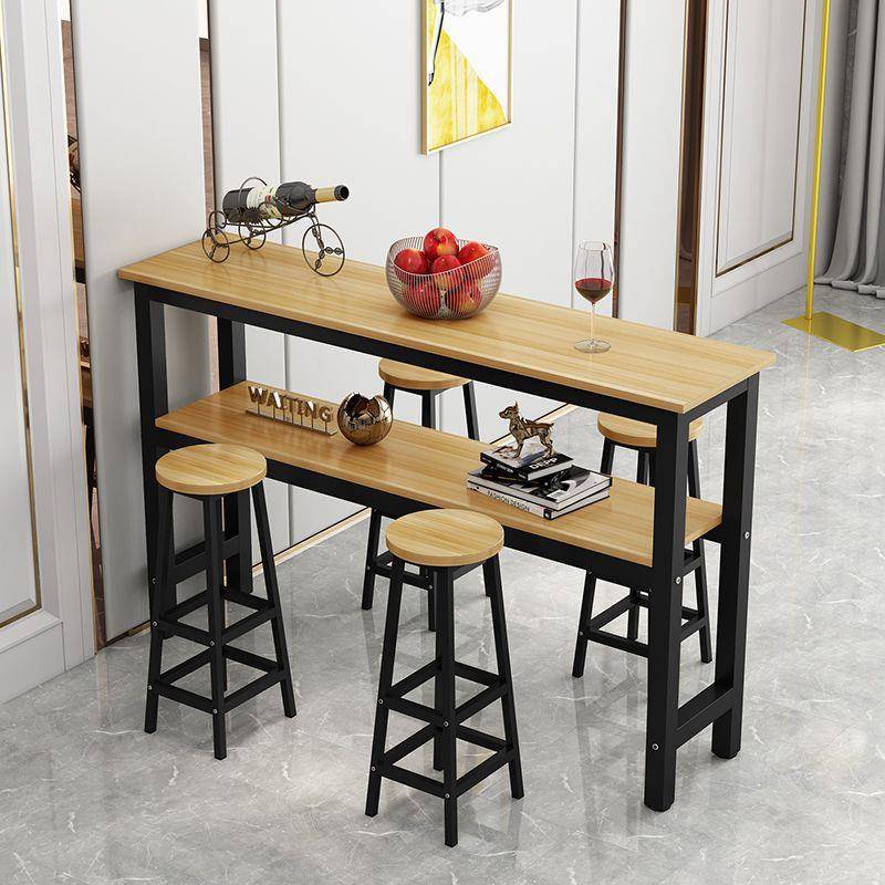 吧台桌家用双层简约客厅靠墙窄桌子阳台高脚桌酒吧长条桌椅凳组合