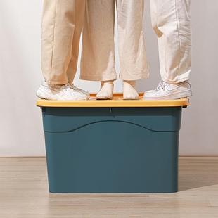 加厚塑料收纳箱收纳家用搬家整理箱带滑轮特大号玩具衣服储物盒子