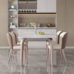 简岩板岩板餐桌椅餐桌组合意式轻奢饭桌家用现代简约小户型长方形