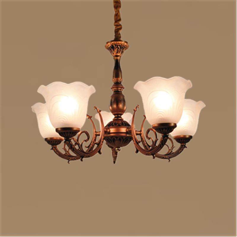 欧式铁艺红古铜色返古做旧吊灯客厅饭厅卧室楼梯间过道复古简约