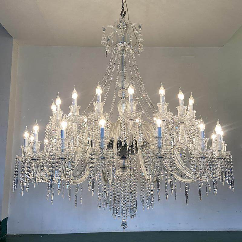 欧式轻奢客厅灯豪华酒店大堂宴会厅水晶灯loft复式楼中空大吊灯具