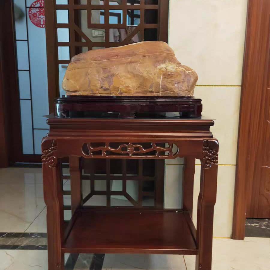 超承重奇石架实木客厅室内花架大型盆景架鱼缸架艺术品底座置物w&