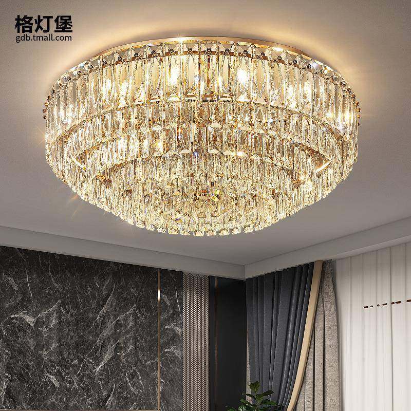 客厅主灯水晶吸顶灯现代简约高端大气餐厅卧室灯2025新款中山灯具