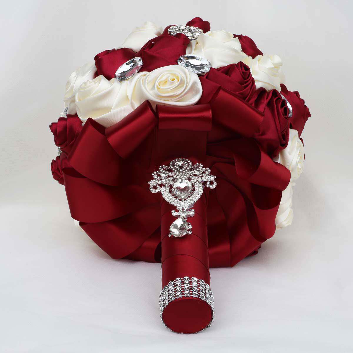 现货水钻 缎带新娘手捧花 欧美婚礼花束结婚庆用品摄影道具572Q