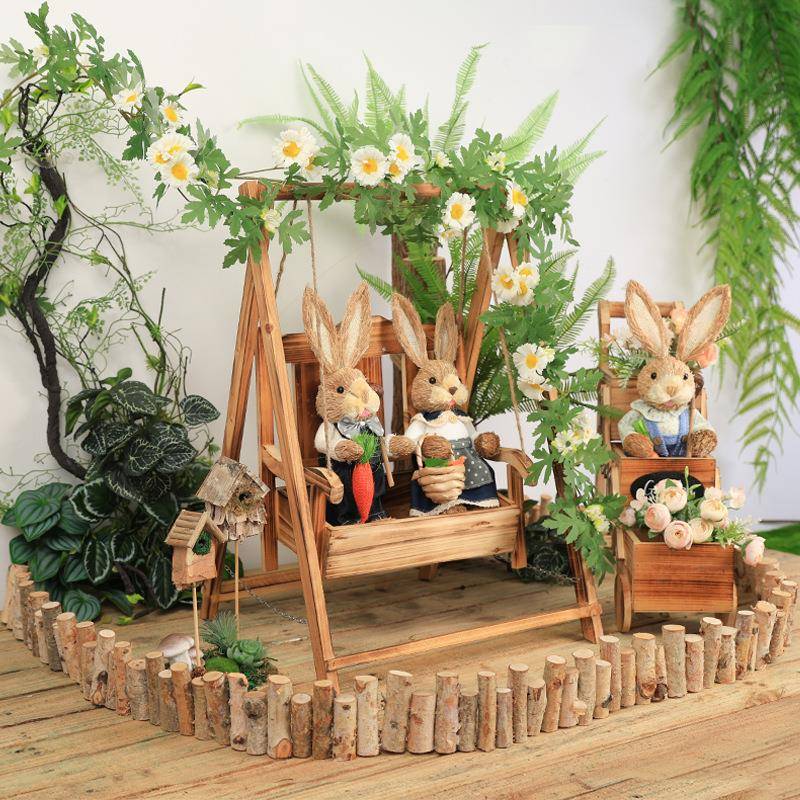 秋千花架空中吊饰庭院摆件幼儿园走廊教室装饰田园自然角环创材料