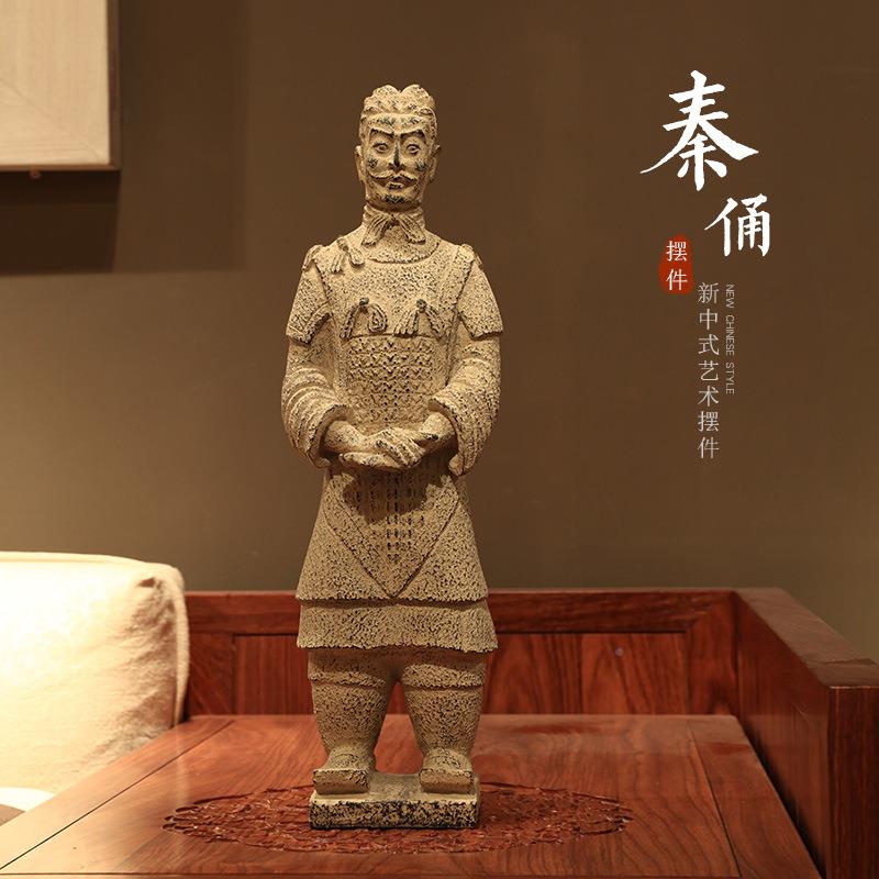 新A058秦俑中架式古秦俑小摆件仿古艺工艺品博客厅书房桌面装饰品