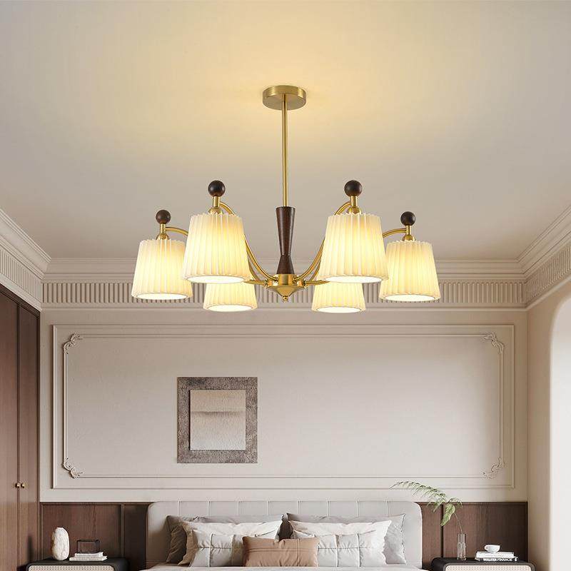 法式中古铁艺餐厅大厅主灯美式布艺客厅吊灯复古风中古风卧室吊灯