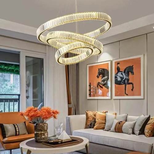 轻奢水晶吊灯客厅卧室餐厅不锈钢水晶灯复式楼楼梯大厅别墅大灯