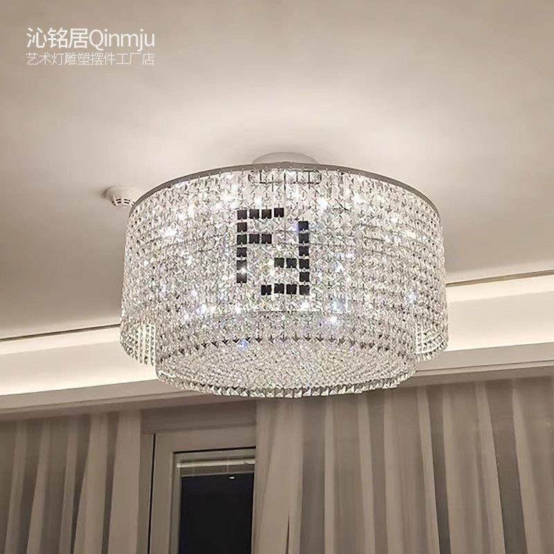 长方形水晶艺术创意吊灯客厅餐厅吧台灯饰楼梯灯具led长吊灯圆形