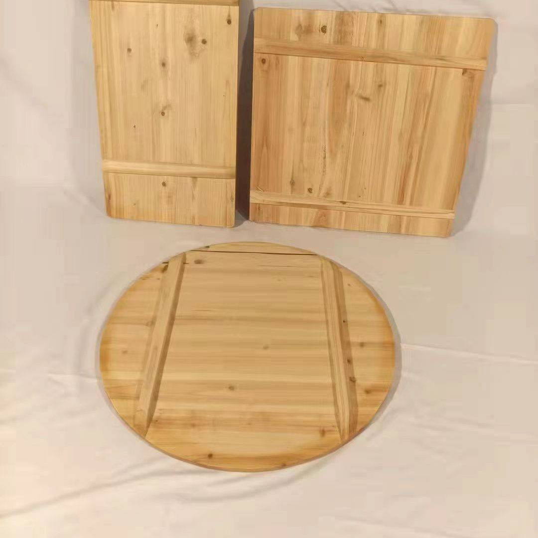 实木桌面餐桌杉木桌子简易折叠桌圆桌