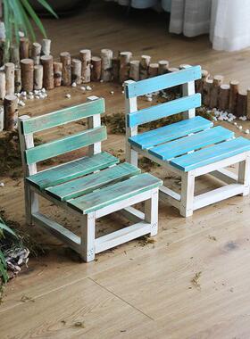 实木小板凳花园装k饰小花架微景观造景幼儿园摆件拍摄道具森系凳