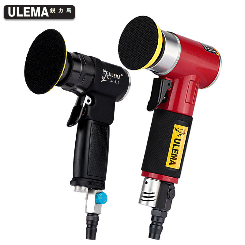 现货ULEMA 1寸2寸寸气动打磨机小型汽车打蜡抛光干磨机0度直角风