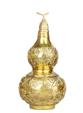 铜葫芦 纯铜药师天医桌面摆件送礼太极八卦八宝葫芦纯铜葫芦