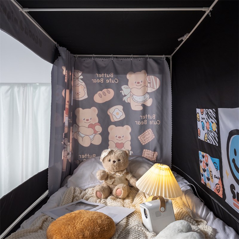 遮光床帘蚊帐一体式大学生宿舍专用支架寝室围挡上下铺单人全封闭