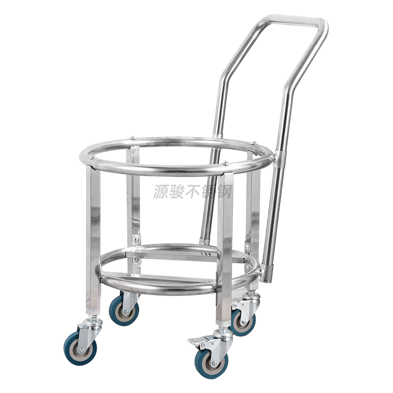 加厚不锈钢商用汤桶架食堂保温桶架带把手推车开水桶架带滑轮支架