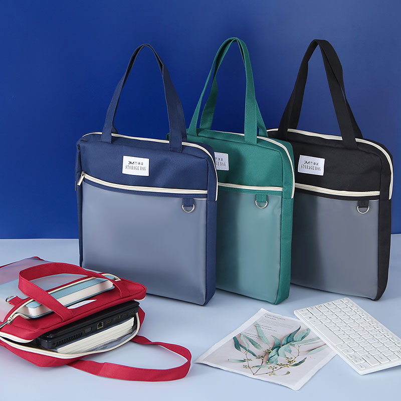 手提文件袋学生用帆布拉炼补习袋男补课包手提袋书包产检资料收纳