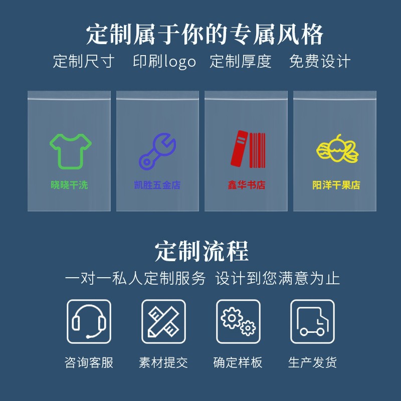 pe自封袋透明封口袋小号塑料袋加厚食品包装袋收纳分装密封袋定制