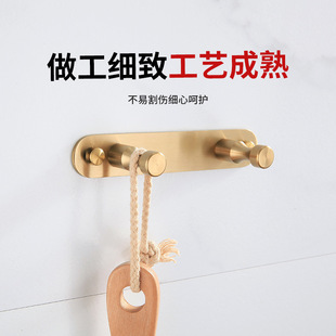 304不锈钢毛i巾挂钩 免打孔卫生间挂衣钩厨房浴室壁挂毛巾钩高质