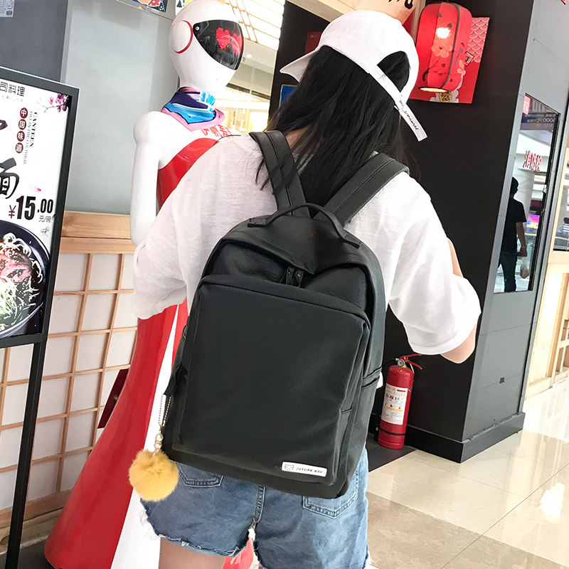 高级感包包双肩包女古着感韩版新款软PU皮大容量学生书包少女背包