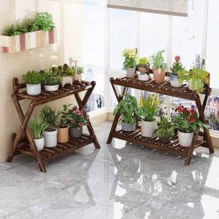 木架阳台物置架20花25新款实客厅落地式多肉花盆架窗台植物摆见详