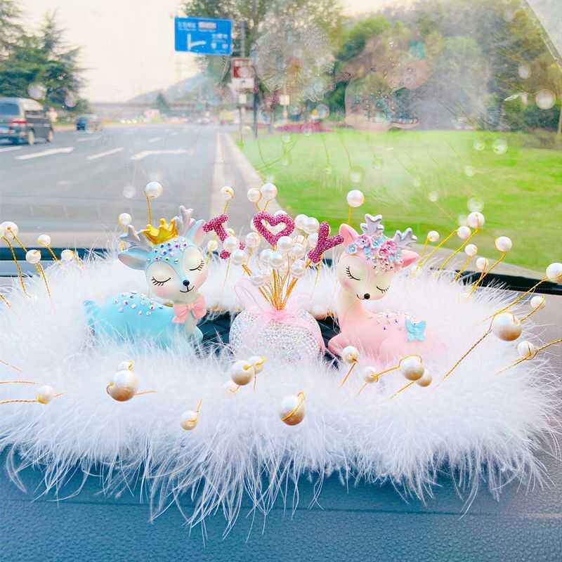 汽车装饰摆件2鹿024新款萌钻一路XNW安平档女神款中控台车载高车
