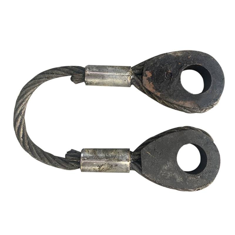 钢绳压制吊索钢丝绳吊索具铅封压头钢丝绳压制鸡心环双头钢丝绳